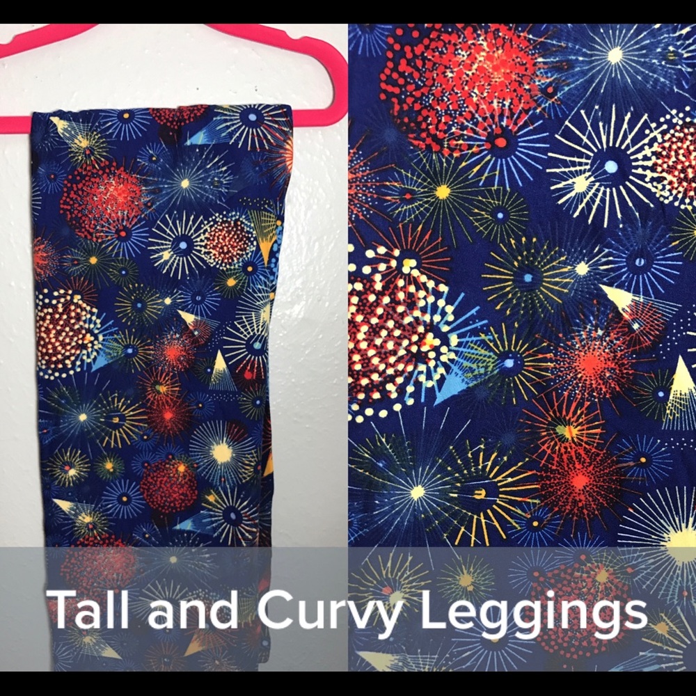 LulaRoe Tall and Curvy Leggings. Americana.